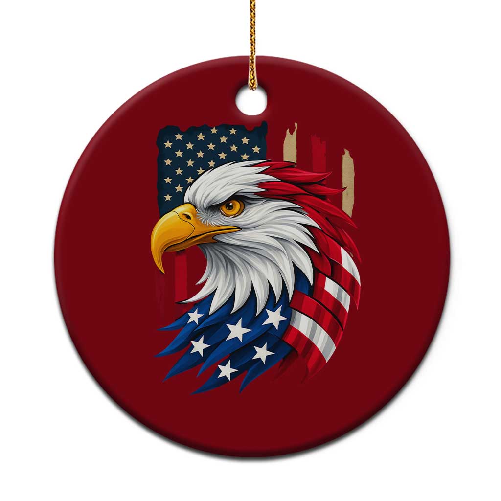 Fierce American Eagle Ceramic Ornament Bold Patriotic 4th of July USA Freedom - Wonder Print Shop