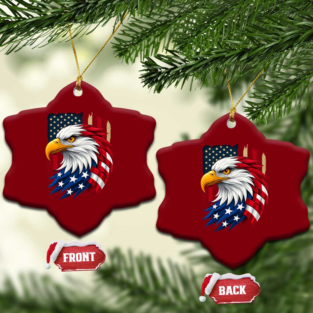 Fierce American Eagle Ceramic Ornament Bold Patriotic 4th of July USA Freedom - Wonder Print Shop