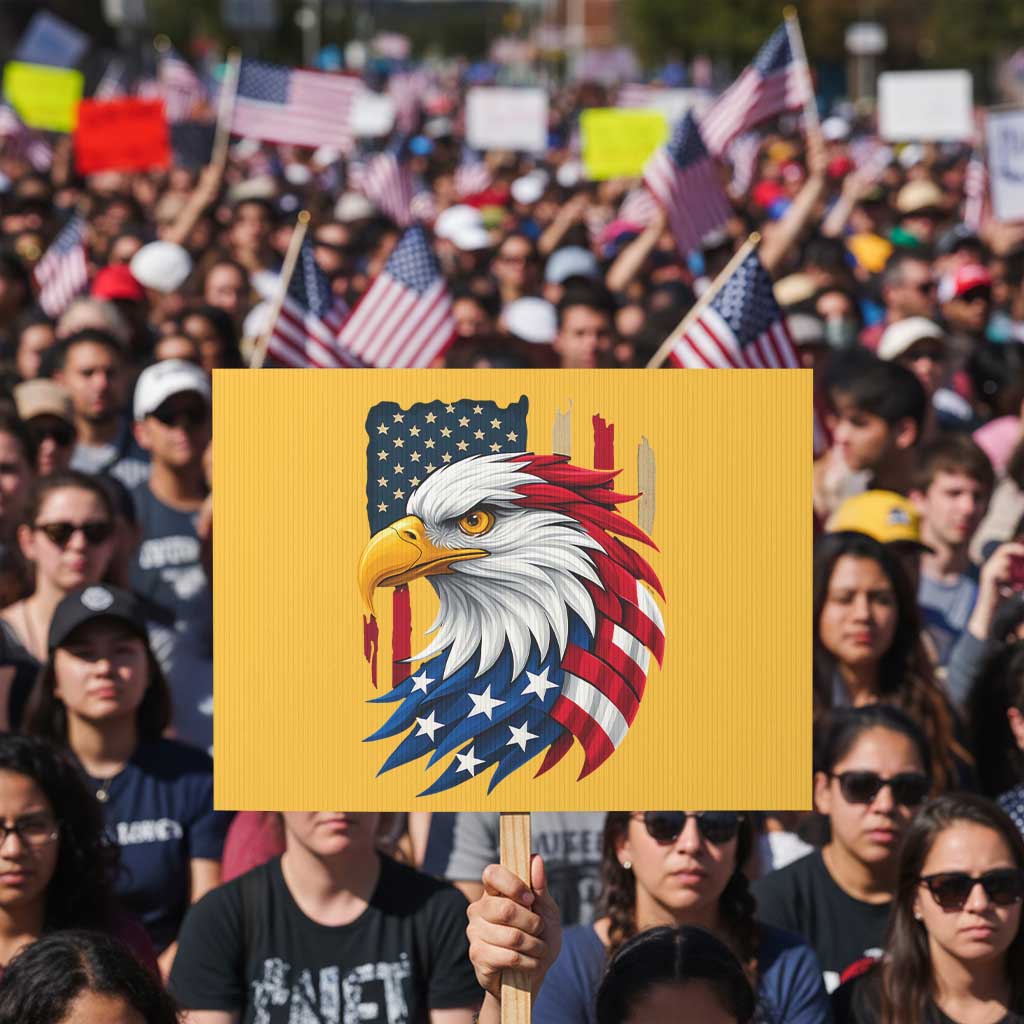 Fierce American Eagle Protest Sign Bold Patriotic 4th of July USA Freedom - Wonder Print Shop