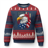 Fierce American Eagle Ugly Christmas Sweater Bold Patriotic 4th of July USA Freedom - Wonder Print Shop
