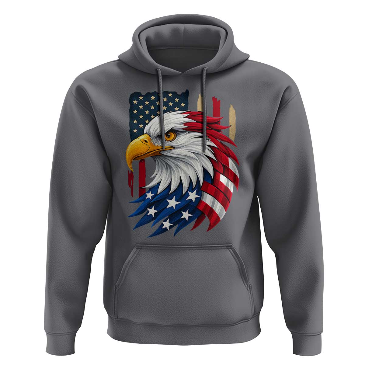 Fierce American Eagle Hoodie Bold Patriotic 4th of July USA Freedom - Wonder Print Shop