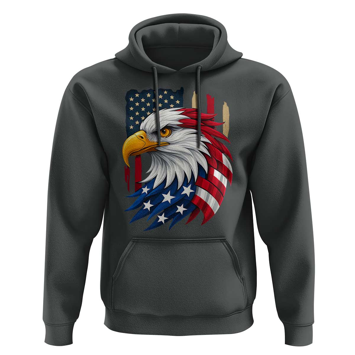 Fierce American Eagle Hoodie Bold Patriotic 4th of July USA Freedom - Wonder Print Shop