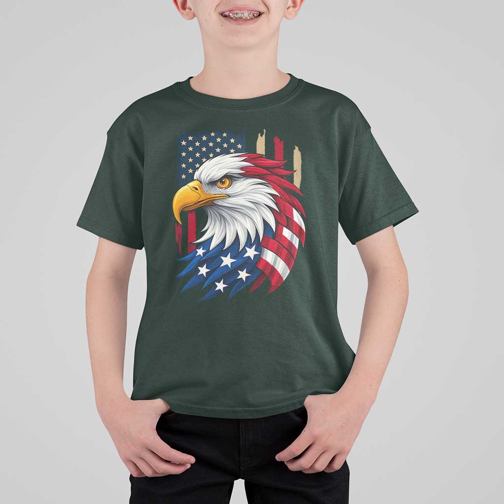 Fierce American Eagle T Shirt For Kid Bold Patriotic 4th of July USA Freedom - Wonder Print Shop