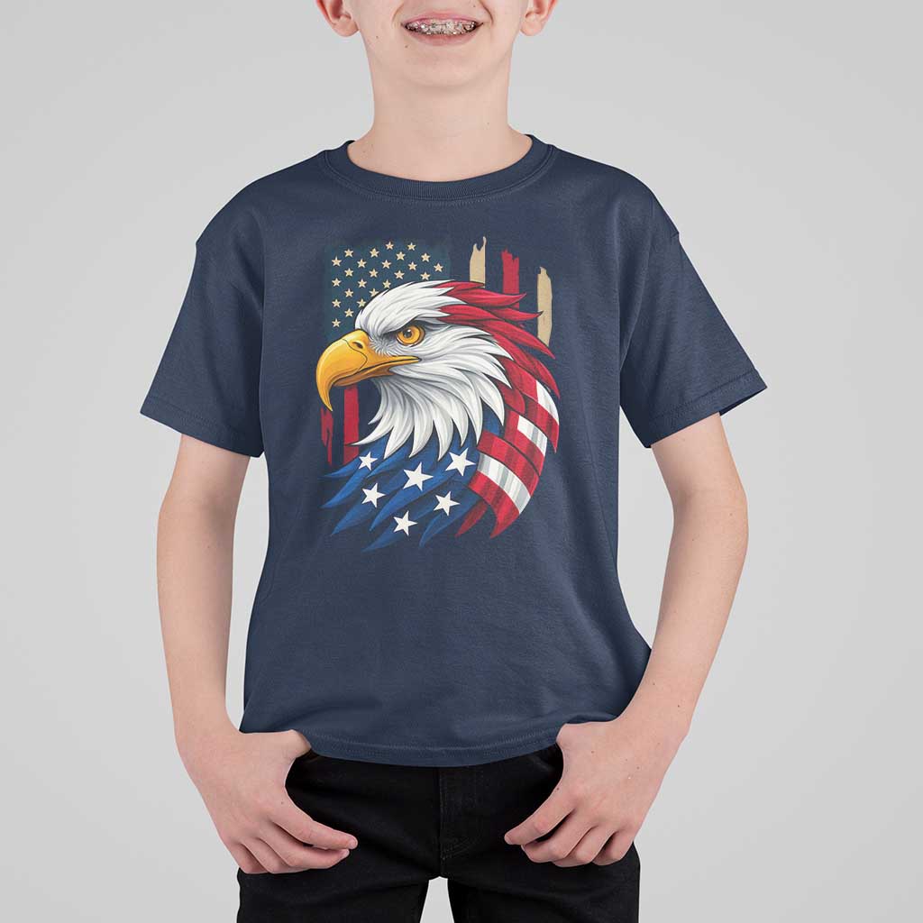 Fierce American Eagle T Shirt For Kid Bold Patriotic 4th of July USA Freedom - Wonder Print Shop