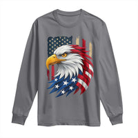 Fierce American Eagle Long Sleeve Shirt Bold Patriotic 4th of July USA Freedom - Wonder Print Shop
