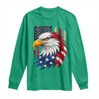 Fierce American Eagle Long Sleeve Shirt Bold Patriotic 4th of July USA Freedom - Wonder Print Shop