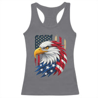 Fierce American Eagle Racerback Tank Top Bold Patriotic 4th of July USA Freedom - Wonder Print Shop