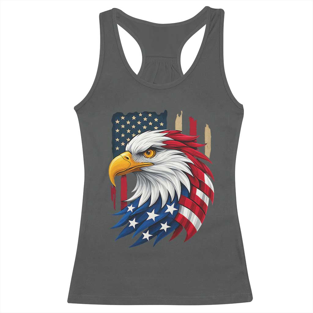 Fierce American Eagle Racerback Tank Top Bold Patriotic 4th of July USA Freedom - Wonder Print Shop