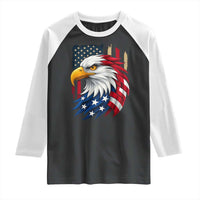 Fierce American Eagle Raglan Shirt Bold Patriotic 4th of July USA Freedom - Wonder Print Shop