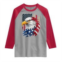 Fierce American Eagle Raglan Shirt Bold Patriotic 4th of July USA Freedom - Wonder Print Shop