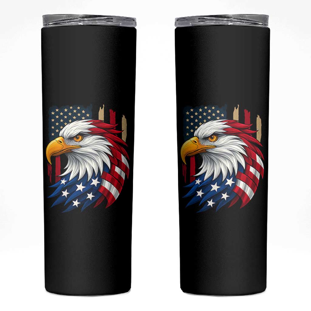 Fierce American Eagle Skinny Tumbler Bold Patriotic 4th of July USA Freedom - Wonder Print Shop