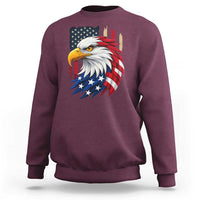 Fierce American Eagle Sweatshirt Bold Patriotic 4th of July USA Freedom - Wonder Print Shop