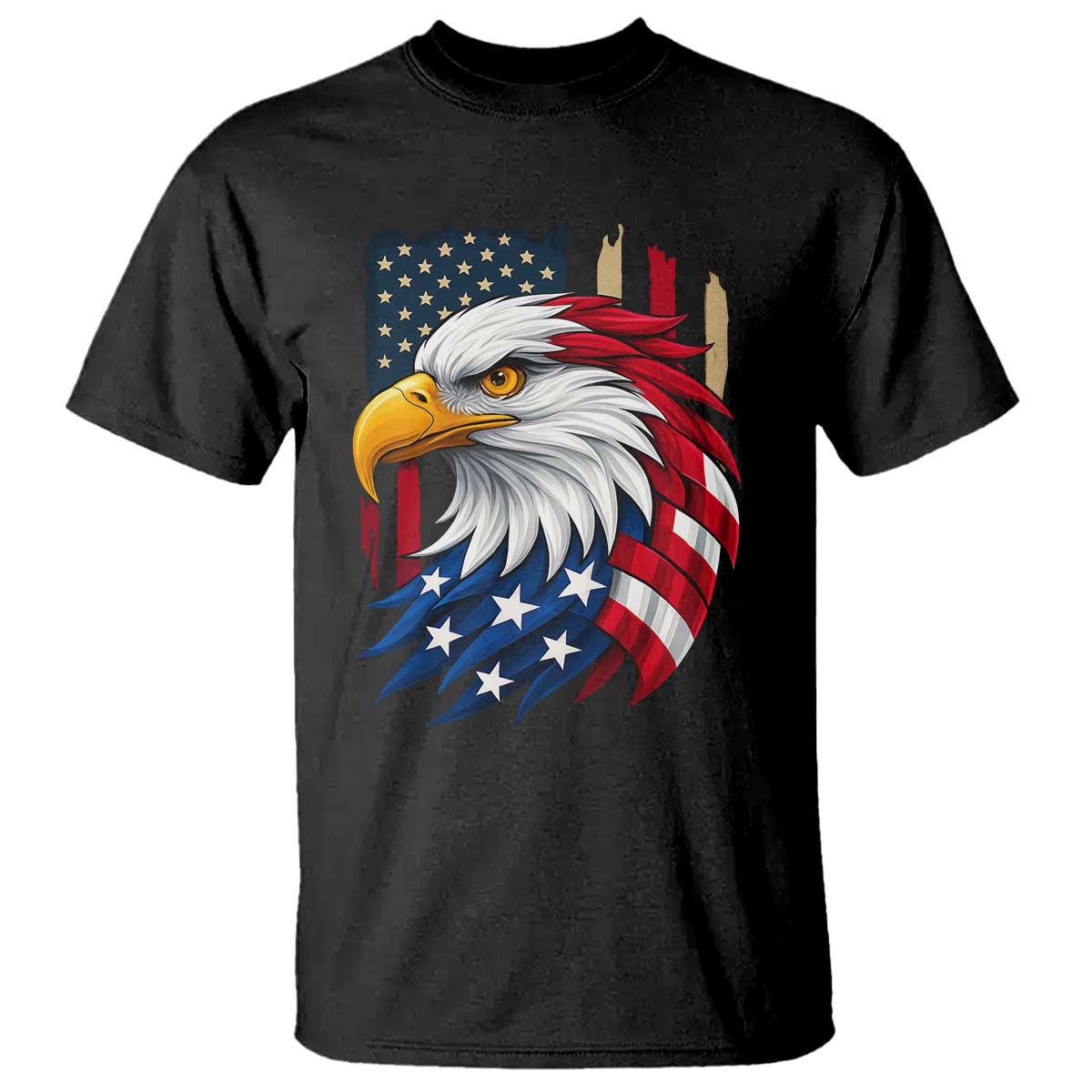 Fierce American Eagle T Shirt Bold Patriotic 4th of July USA Freedom - Wonder Print Shop