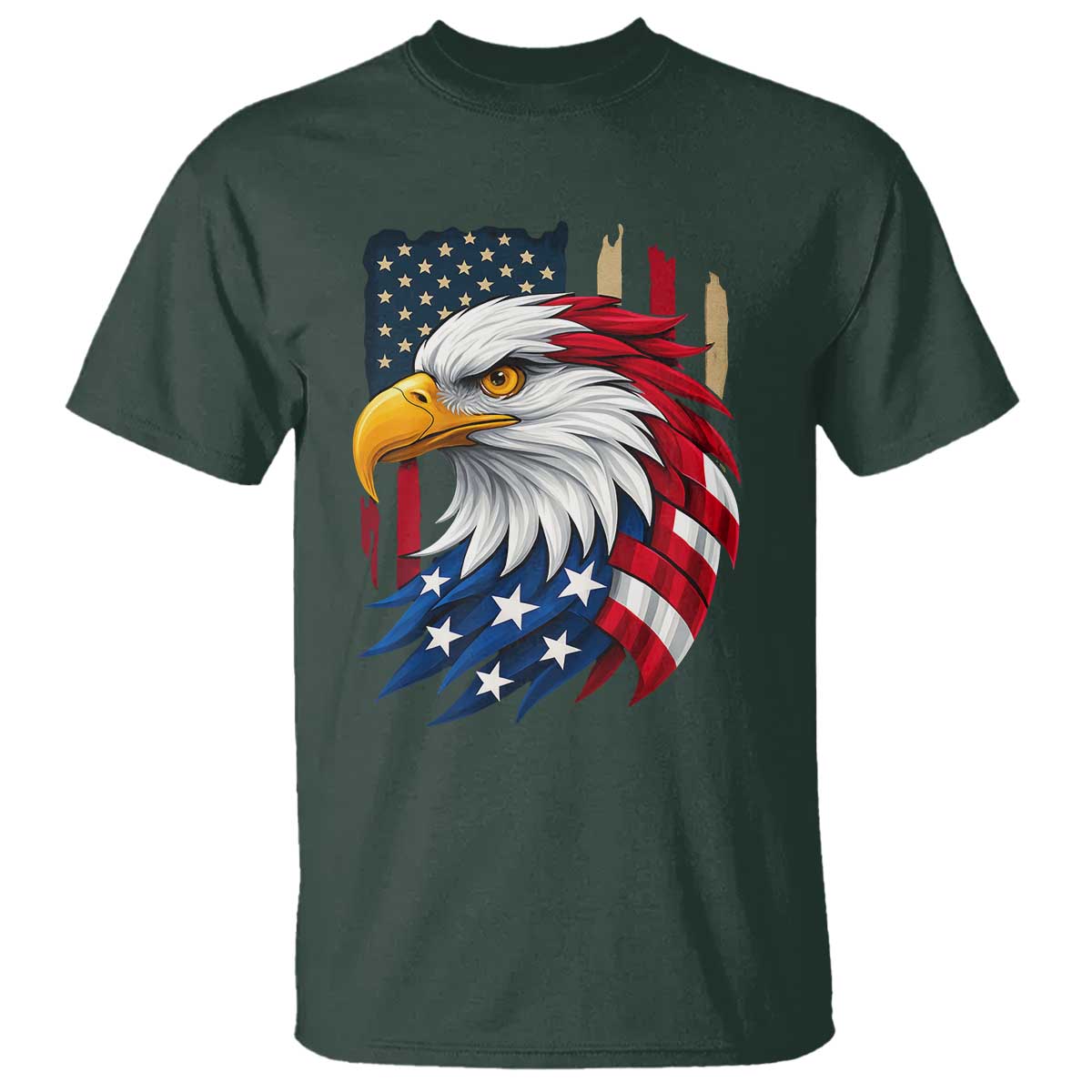 Fierce American Eagle T Shirt Bold Patriotic 4th of July USA Freedom - Wonder Print Shop