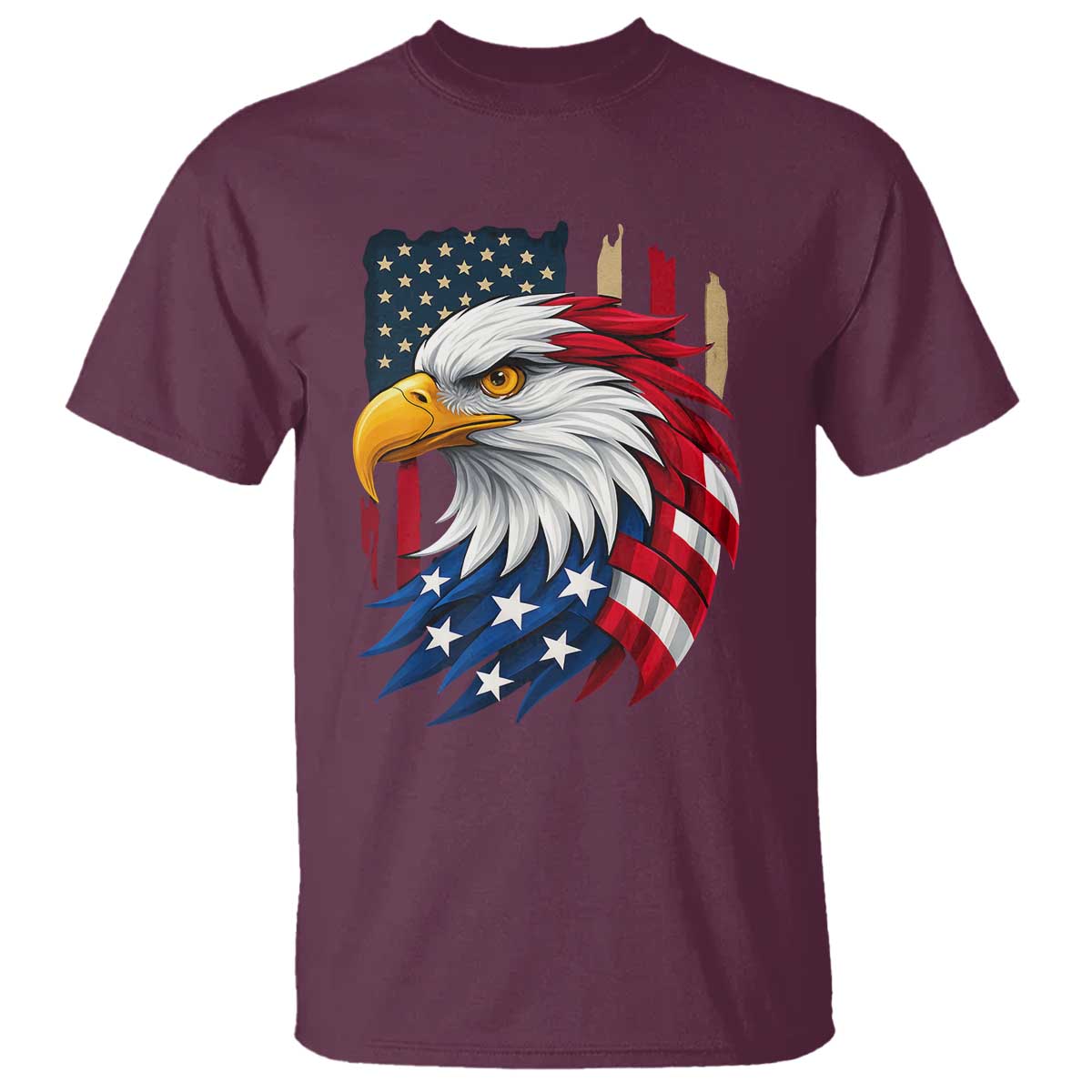 Fierce American Eagle T Shirt Bold Patriotic 4th of July USA Freedom - Wonder Print Shop