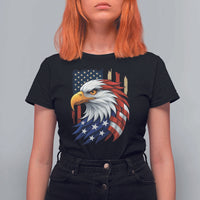 Fierce American Eagle T Shirt For Women Bold Patriotic 4th of July USA Freedom - Wonder Print Shop
