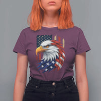 Fierce American Eagle T Shirt For Women Bold Patriotic 4th of July USA Freedom - Wonder Print Shop