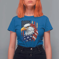 Fierce American Eagle T Shirt For Women Bold Patriotic 4th of July USA Freedom - Wonder Print Shop