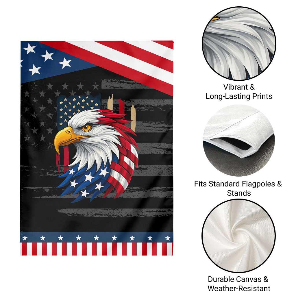 Fierce American Eagle Garden Flag Bold Patriotic 4th of July USA Freedom