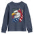 Fierce American Eagle Youth Sweatshirt Bold Patriotic 4th of July USA Freedom - Wonder Print Shop
