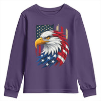 Fierce American Eagle Youth Sweatshirt Bold Patriotic 4th of July USA Freedom - Wonder Print Shop