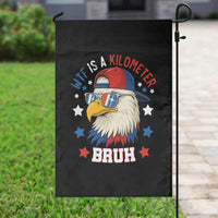 WTF Is A Kilometer Bruh Garden Flag Funny Patriotic American Bald Eagle TS02