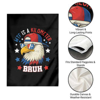 WTF Is A Kilometer Bruh Garden Flag Funny Patriotic American Bald Eagle TS02
