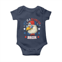 WTF Is A Kilometer Bruh Baby Onesie Funny Patriotic American Bald Eagle TS02
