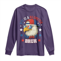 WTF Is A Kilometer Bruh Long Sleeve Shirt Funny Patriotic American Bald Eagle TS02