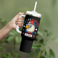 WTF Is A Kilometer Bruh Tumbler With Handle Funny Patriotic American Bald Eagle TS02