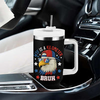 WTF Is A Kilometer Bruh Tumbler With Handle Funny Patriotic American Bald Eagle TS02