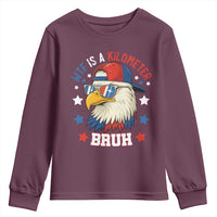WTF Is A Kilometer Bruh Youth Sweatshirt Funny Patriotic American Bald Eagle TS02
