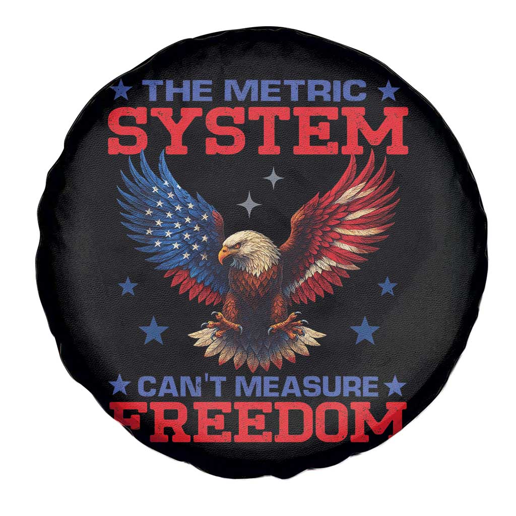 The Metric System Can't Measure Freedom Spare Tire Cover Funny Patriotic Eagle 4th of July USA Flag - Wonder Print Shop