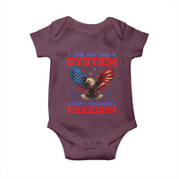 The Metric System Can't Measure Freedom Baby Onesie Funny Patriotic Eagle 4th of July USA Flag - Wonder Print Shop