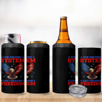 The Metric System Can't Measure Freedom 4 in 1 Can Cooler Tumbler Funny Patriotic Eagle 4th of July USA Flag - Wonder Print Shop