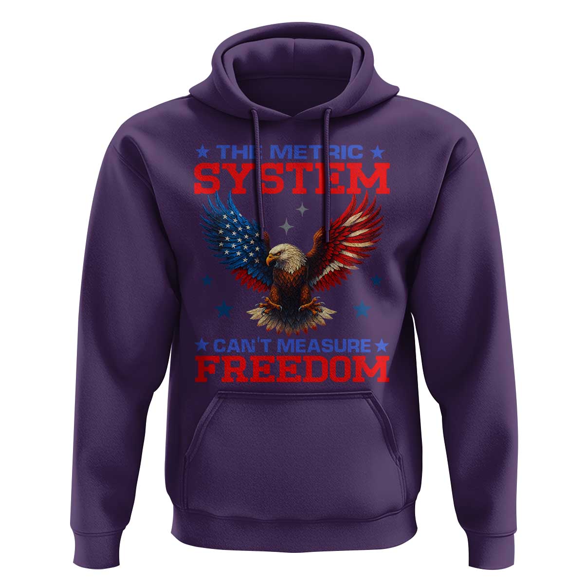 The Metric System Can't Measure Freedom Hoodie Funny Patriotic Eagle 4th of July USA Flag - Wonder Print Shop