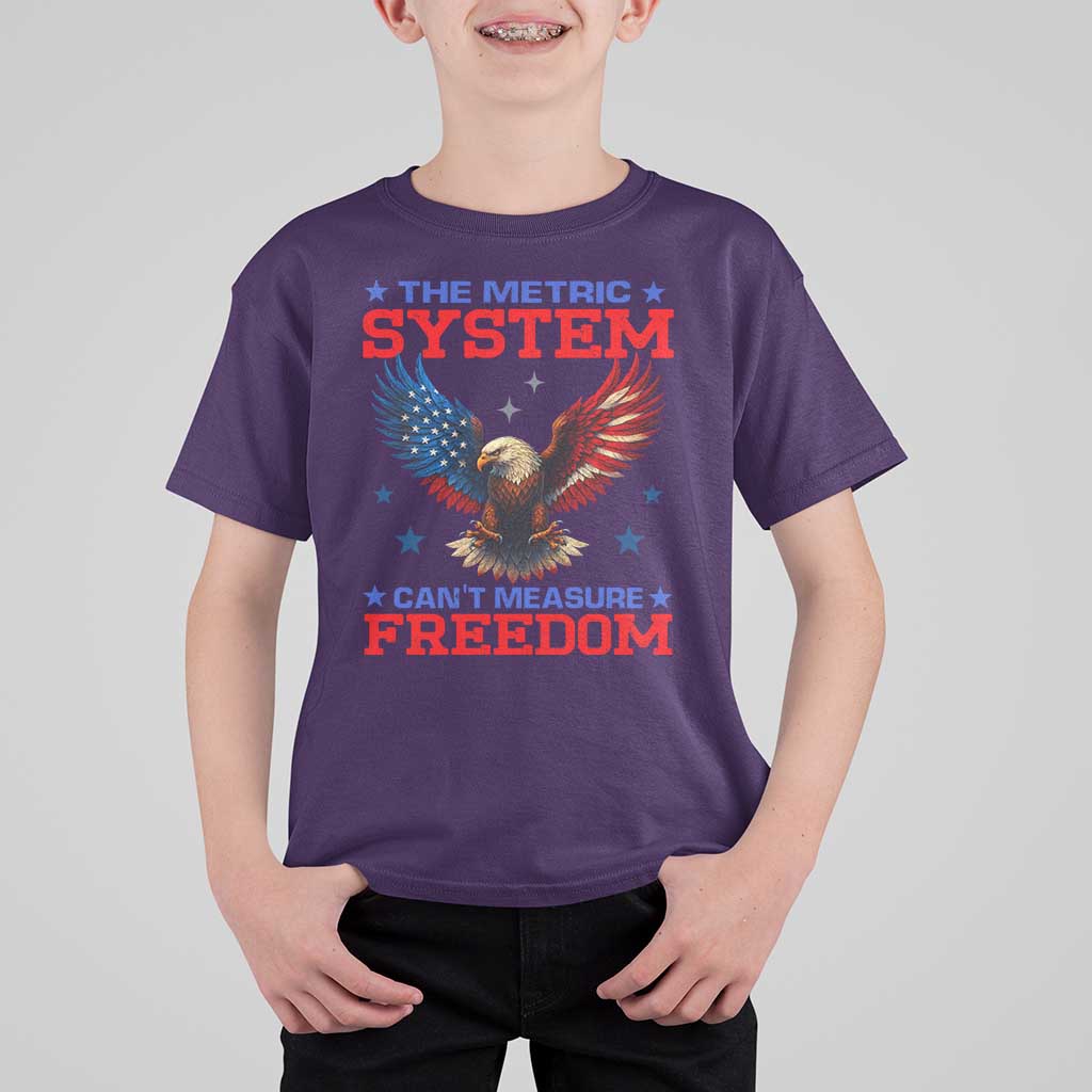 The Metric System Can't Measure Freedom T Shirt For Kid Funny Patriotic Eagle 4th of July USA Flag - Wonder Print Shop