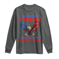 The Metric System Can't Measure Freedom Long Sleeve Shirt Funny Patriotic Eagle 4th of July USA Flag - Wonder Print Shop