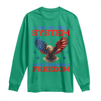 The Metric System Can't Measure Freedom Long Sleeve Shirt Funny Patriotic Eagle 4th of July USA Flag - Wonder Print Shop