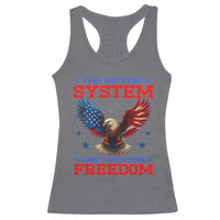 The Metric System Can't Measure Freedom Racerback Tank Top Funny Patriotic Eagle 4th of July USA Flag - Wonder Print Shop