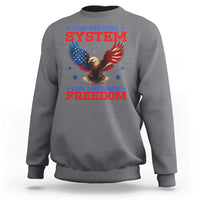 The Metric System Can't Measure Freedom Sweatshirt Funny Patriotic Eagle 4th of July USA Flag - Wonder Print Shop