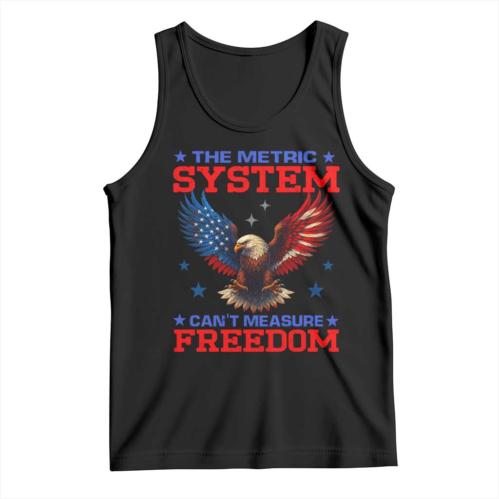 The Metric System Can't Measure Freedom Tank Top Funny Patriotic Eagle 4th of July USA Flag - Wonder Print Shop