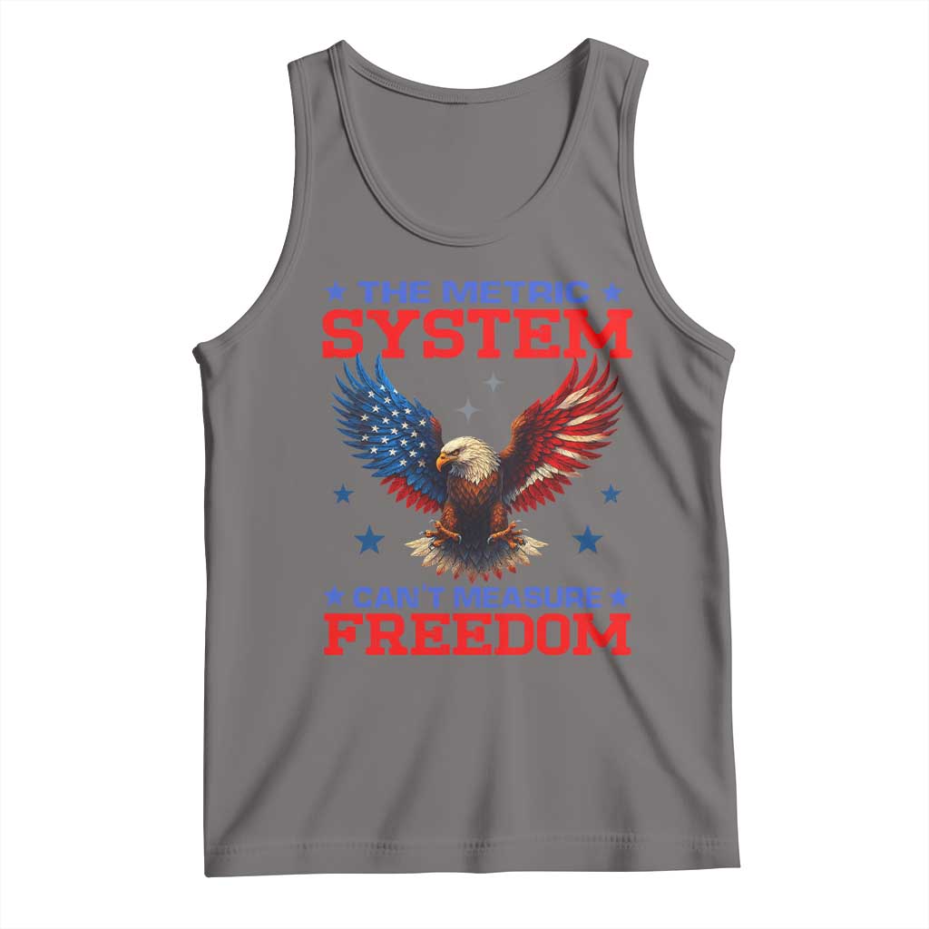 The Metric System Can't Measure Freedom Tank Top Funny Patriotic Eagle 4th of July USA Flag - Wonder Print Shop