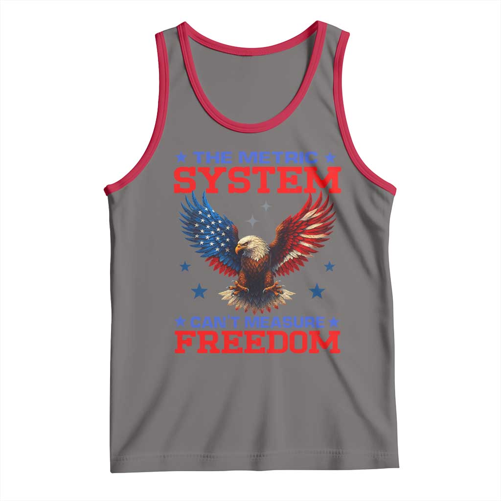The Metric System Can't Measure Freedom Tank Top Funny Patriotic Eagle 4th of July USA Flag - Wonder Print Shop