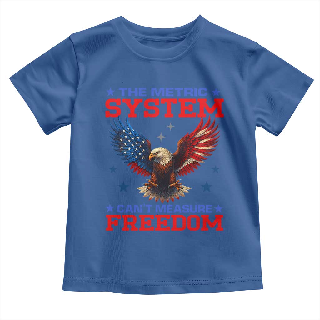 The Metric System Can't Measure Freedom Toddler T Shirt Funny Patriotic Eagle 4th of July USA Flag - Wonder Print Shop