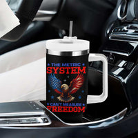 The Metric System Can't Measure Freedom Tumbler With Handle Funny Patriotic Eagle 4th of July USA Flag - Wonder Print Shop