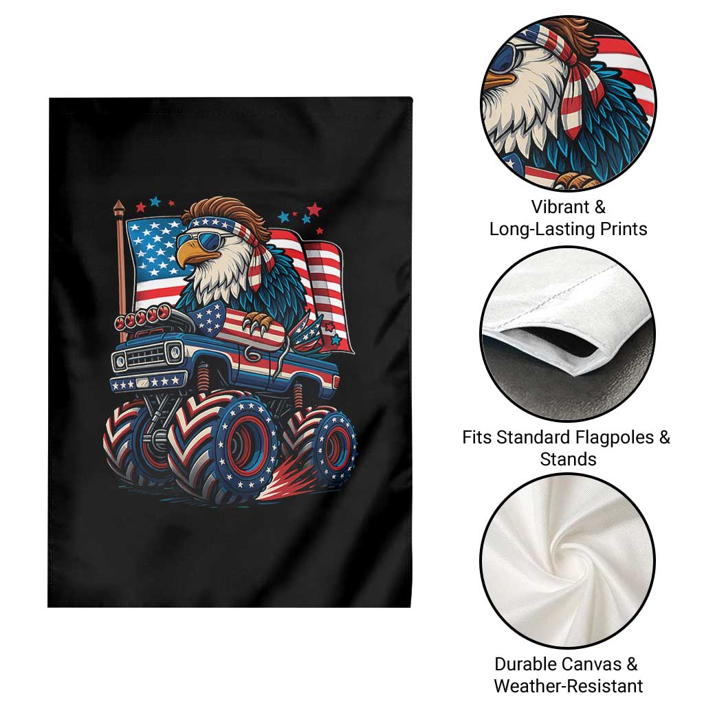 Patriotic Eagle Driving Monster Truck Garden Flag 4th of July USA Flag Freedom - Wonder Print Shop