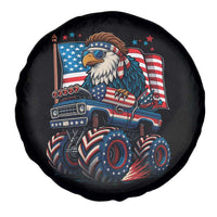 Patriotic Eagle Driving Monster Truck Spare Tire Cover 4th of July USA Flag Freedom - Wonder Print Shop