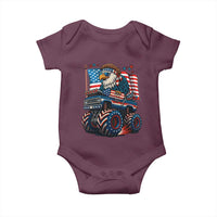 Patriotic Eagle Driving Monster Truck Baby Onesie 4th of July USA Flag Freedom - Wonder Print Shop
