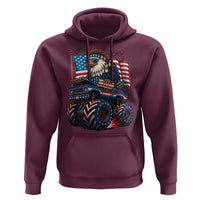 Patriotic Eagle Driving Monster Truck Hoodie 4th of July USA Flag Freedom - Wonder Print Shop
